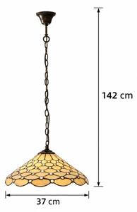 Endon 112226 - Luster na reťazi Tiffany PEARL 1x E27/10W/230V priemer 45 cm