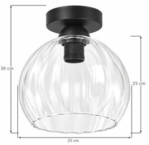 BRILAGI - LED Stropné svietidlo RETRO GLASS 1xE27/60W/230V pr. 25 cm čierne/číre