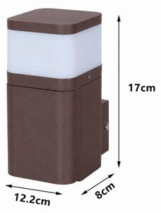 BRILAGI - Vonkajšia nástenná lampa so zásuvkou SCHUKO PILLAR 1xG9/11W/230V IP44 hnedá
