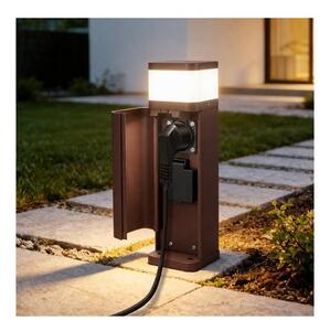 BRILAGI - Vonkajšie svietidlo s 2 zásuvkami SCHUKO PILLAR 1xG9/11W/230V IP44 hnedé