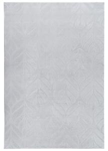 Koberec z umelej kožušiny svetlosivý umelá polyesterová kožušina 160 x 230 cm vysoký vlas vzor listov