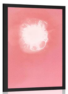Plagát ružovo-biela abstrakcia - 20x30 black