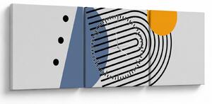 Obraz - Minimalistická abstrakcia N⁰2 (s hodinami) (90x30 cm)