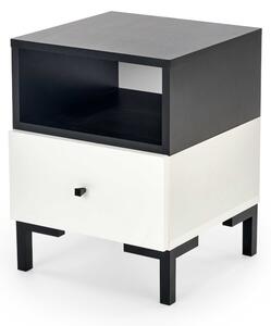 Nočný stolík VILA, 40x52x40, biela/čierna