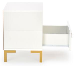Nočný stolík VILA, 40x52x40, biela/zlatá