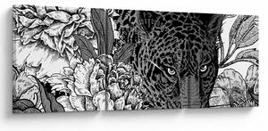 Obraz - Exotická záhrada (s hodinami) (90x30 cm)
