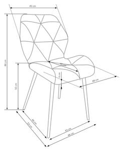 Jedálenská stolička ELITA, 48x86x53, modrá