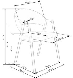 Jedálenská stolička CHAOS, 54x82x58, šedá