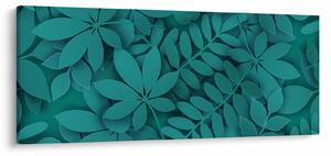 Obraz - Tyrkysové listy (120x50 cm)