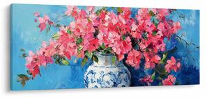 Obraz - Váza ružových kvetov (120x50 cm)