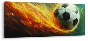 Obraz - Futbalová lopta v lete (120x50 cm)