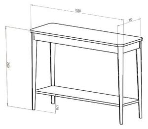 Konzolový stolík ASHME 105x35cm - mätová