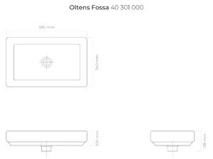 Oltens Fossa umývadlo 55x34 cm obdĺžnik pultové umývadlo biela 40301000