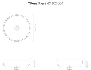 Oltens Fossa umývadlo 40x40 cm okrúhly pultové umývadlo biela 40302000