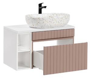 Kúpeľňová skrinka s umývadlom a doskou ICONIC Rose DU80/1 | 80 cm