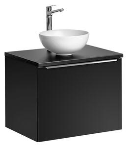 Kúpeľňová skrinka s umývadlom a doskou SANTA FE Black DU60/1 | 60 cm