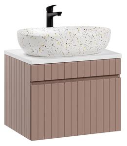 Kúpeľňová skrinka s umývadlom a doskou ICONIC Rose DU60/1 | 60 cm