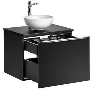 Kúpeľňová skrinka s umývadlom a doskou SANTA FE Black DU60/1 | 60 cm