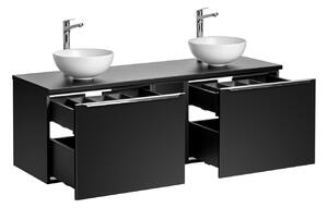 Kúpeľňová skrinka s umývadlom a doskou SANTA FE Black DU140/1 | 140 cm
