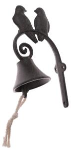 Liatinový zvonček Iron bird, 15 x 23 x 9,5 cm