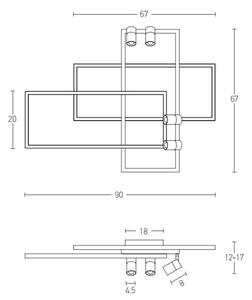 Zambelis 22020 - LED Stmievateľný prisadený luster LED/52W/230V
