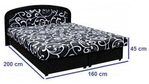 Čalúnená posteľ Zofie 160x200, čierna, vrátane matraca