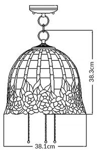 Quoizel QZ-ROSECLIFFE-P - Luster na reťazi Tiffany ROSECLIFFE 3xE27/100W/230V