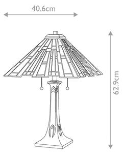Quoizel QZ-MAYBECK-TL - Stolná lampa Tiffany MAYBECK 2xE27/60W/230V