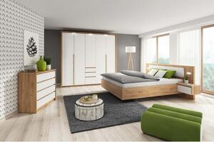 Drevená posteľ Xelo 160x200, 2x nočný stolík, bez roštu a mat