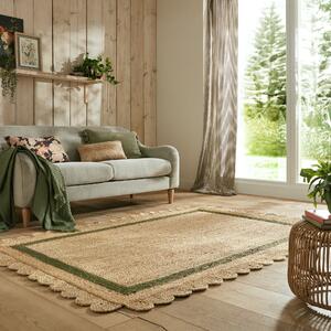 Flair Rugs koberce Kusový koberec Grace Jute Natural/Green - 160x230 cm