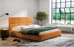 Čalúnená posteľ Lourdes 180x200, oranžová, bez matraca