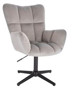 LuxuryForm DESIGN Kreslo AURORA VELUR na čiernom kríži - svetlo šedé