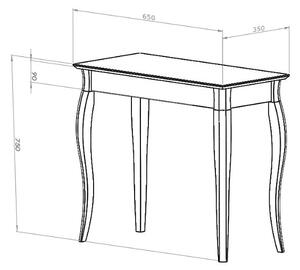 Konzolový stolík LILLO 65x35cm modrý