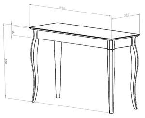 Konzolový stolík LILLO 105x35cm ružový
