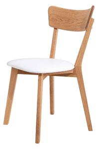 Dubová stolička Diana biela koženka