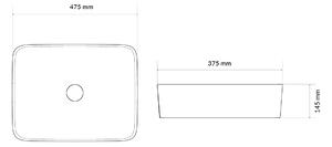 Actima Forka umývadlo 47.5x37.5 cm obdĺžnik biela CEAC.3401.475.WH