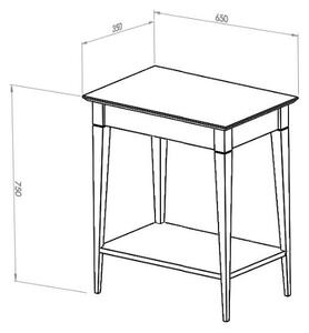 Konzolový stôl MIMO s policou 65x35cm béžový