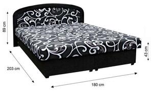 Čalúnená posteľ Zofie 180x200, čierna, vrátane matraca