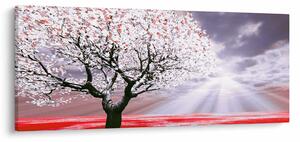 Červený obraz stromu (120x50 cm)