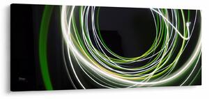 Obraz zelených čiar (120x50 cm)
