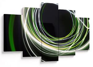 Obraz zelených čiar (150x105 cm)