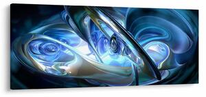 Obraz modrých fraktálov (120x50 cm)