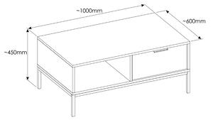 Konferenčný stolík AUSTIN biely, 100 cm