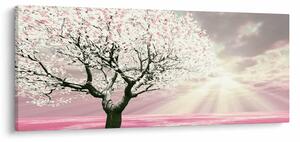 Ružový obraz stromu (120x50 cm)