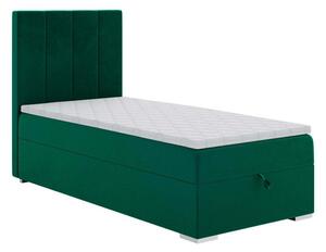 Čalúnená posteľ Lara 90x200, zelená, vr. matraca a topperu