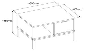 Konferenčný stolík AUSTIN biely, 80 cm