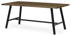 Autronic - Stůl jídelní, 180x90cm, dýha, barva ořech, kovová černá noha - HT-T1818 WAL AKCE