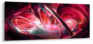 Obraz červených fraktálov (120x50 cm)
