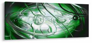 Zelený abstraktný obraz (120x50 cm)