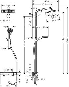 Hansgrohe Crometta sprchová súprava nástenná s termostatom chrómová 27281000